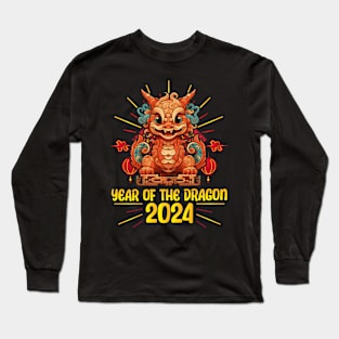 Majestic 2024 Dragon - Lunar New Year Celebration Design Long Sleeve T-Shirt
